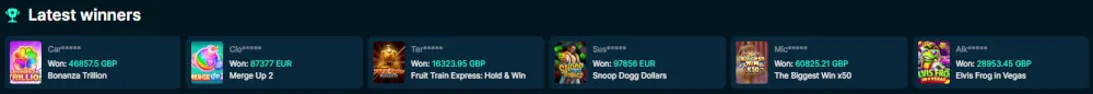 Bitstake Casino Latest Winners